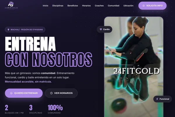 Sitio web 24fitgold.cl