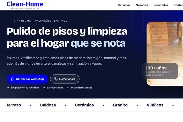 Sitio web de clean-home.cl