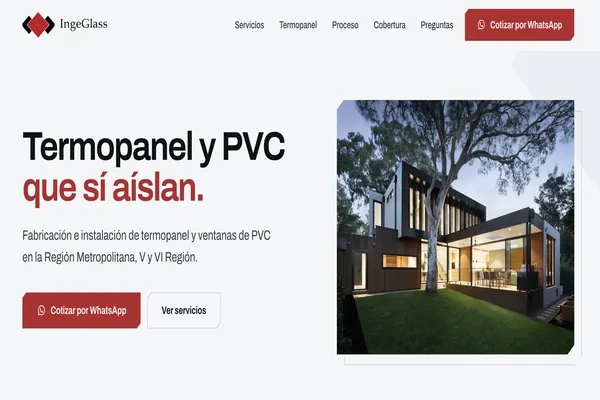 Sitio web ingeglass.cl