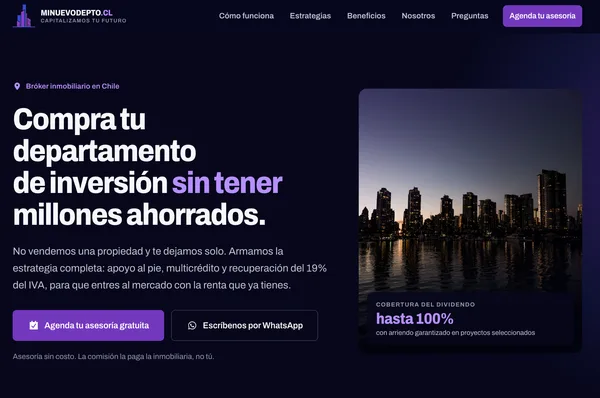 Sitio web minuevodeptochile.cl