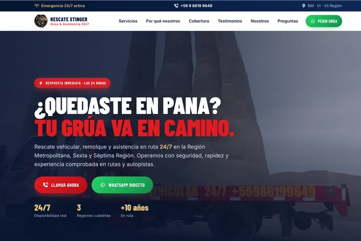Sitio web rescatestinger.cl