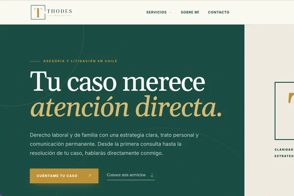 Sitio web thodesabogado.cl